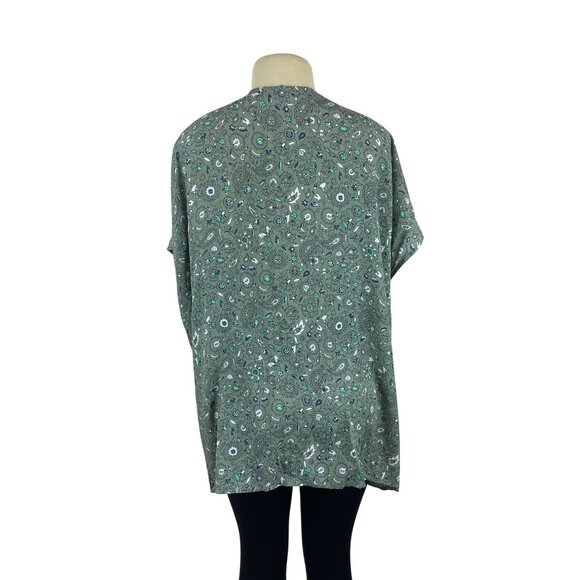 Loft Womens Floral Kimono Wrap XS/S Green Pattern Open Front Lightweight- New - Picture 3 of 8